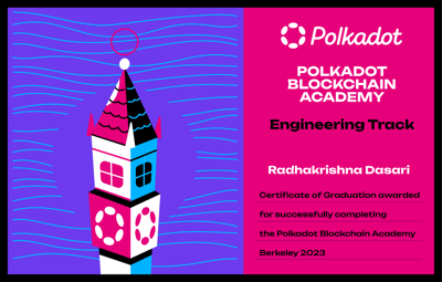 Polkadot Blockchain Academy, Berkeley 2023: Graduation Certificates