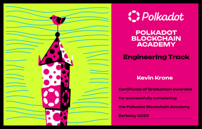Polkadot Blockchain Academy, Berkeley 2023: Graduation Certificates